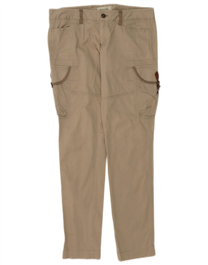 Massimo Dutti Dame Slim Cargo Bukser W30 L32 Beige Bomuld