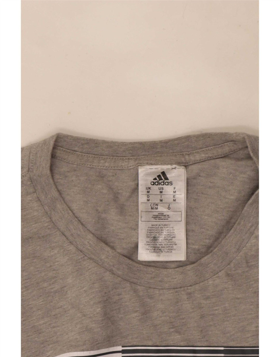 Adidas Herre grafisk T-shirt Top Medium Grey Flecked Bomuld