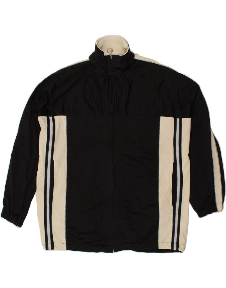 DIADORA Womens Oversized Tracksuit Top Jacket UK 16 Large  Black Vintage Diadora and Second-Hand Diadora from Messina Hembry 