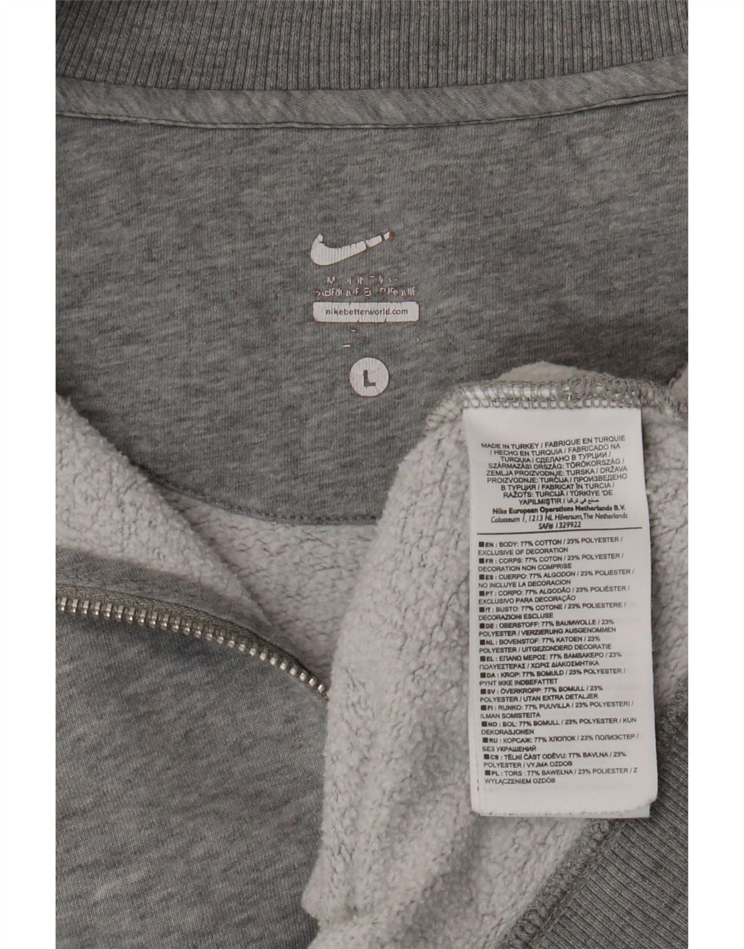 NIKE Træningsdragt til mænd, topjakke, stor grå flækket bomuld