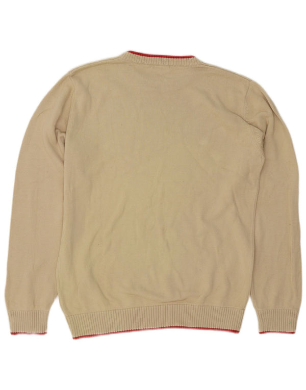 Sergio Tacchini Herre sweater med rund hals, medium beige bomuld