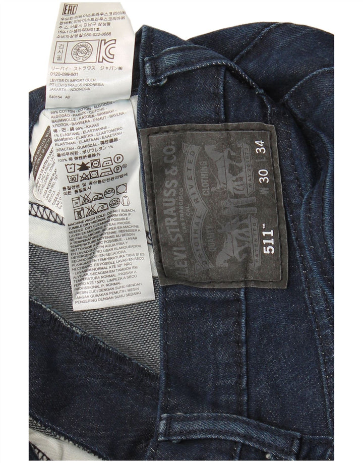 Levi's Herre 511 Slim Jeans W30 L34 Marineblå Bomuld