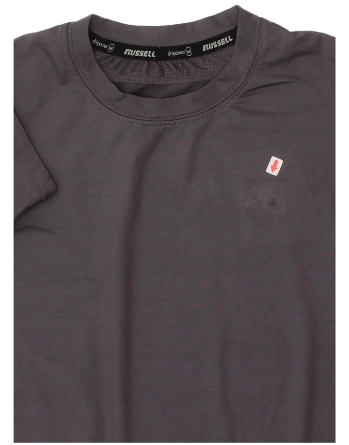 Russell Athletic Boys Dri-Power T-Shirt Top 7-8 år Medium Grey Polyester
