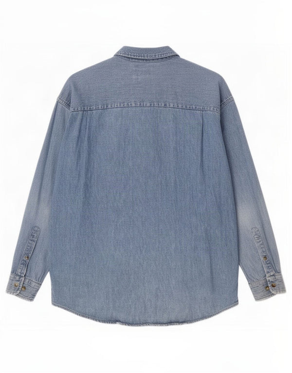 Eddie Bauer Herre Denim Skjorte Stor Blå Bomuld
