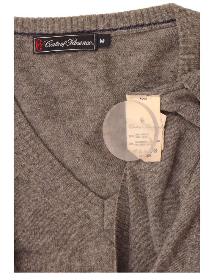 Conte of Florence Herre V-hals sweater mellemgrå uld