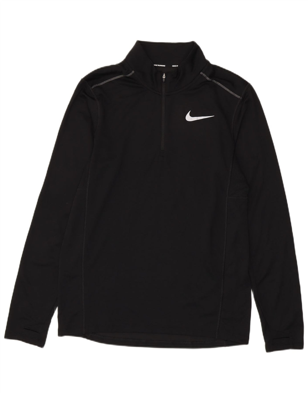 Nike Herre Dri Fit Pullover med lynlås-hals Træningsdragt Top Medium Sort Polyester