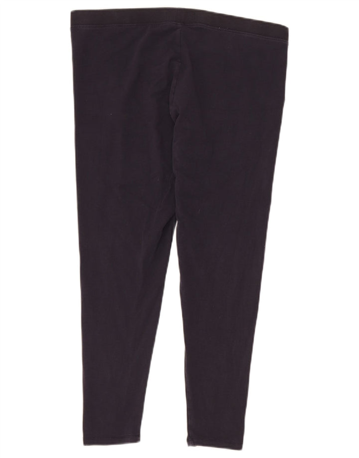 Marks & Spencer Womens Leggings UK 16 Large Navy Blue Cotton