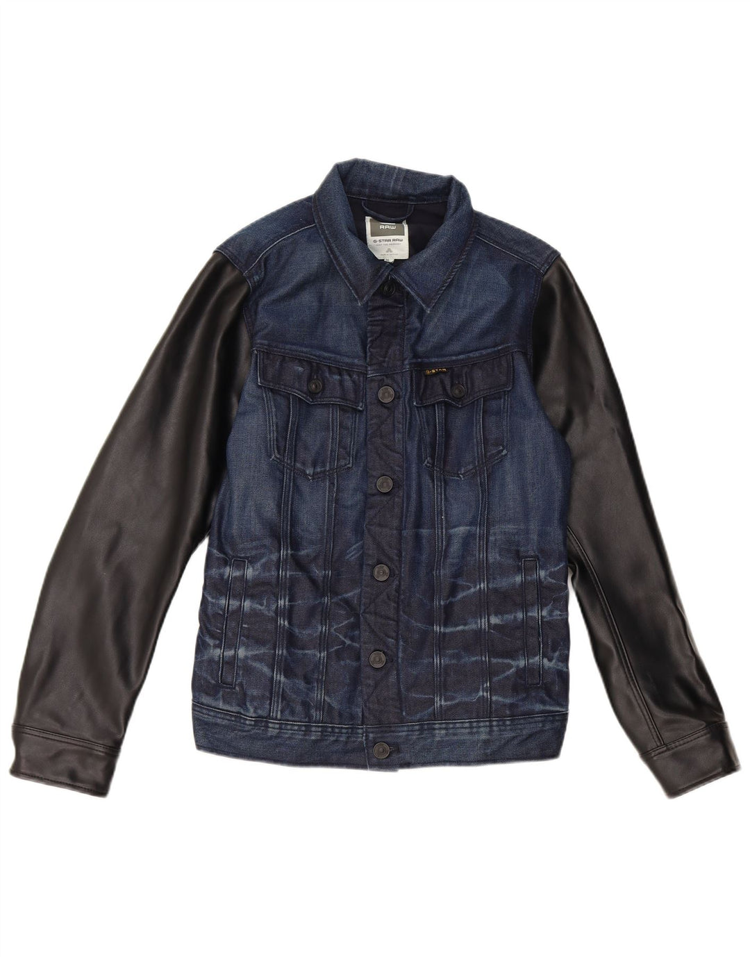 G-Star Dame denimjakke UK 12 Medium Navy Blue Colourblock Bomuld
