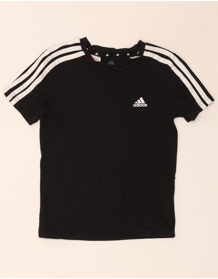 Adidas Boys T-Shirt Top 7-8 år Sort Bomuld