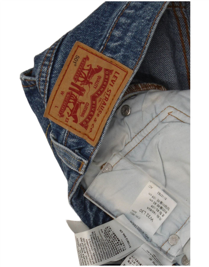 Levi's Herre 501 Straight Jeans W32 L30 Blå Bomuld