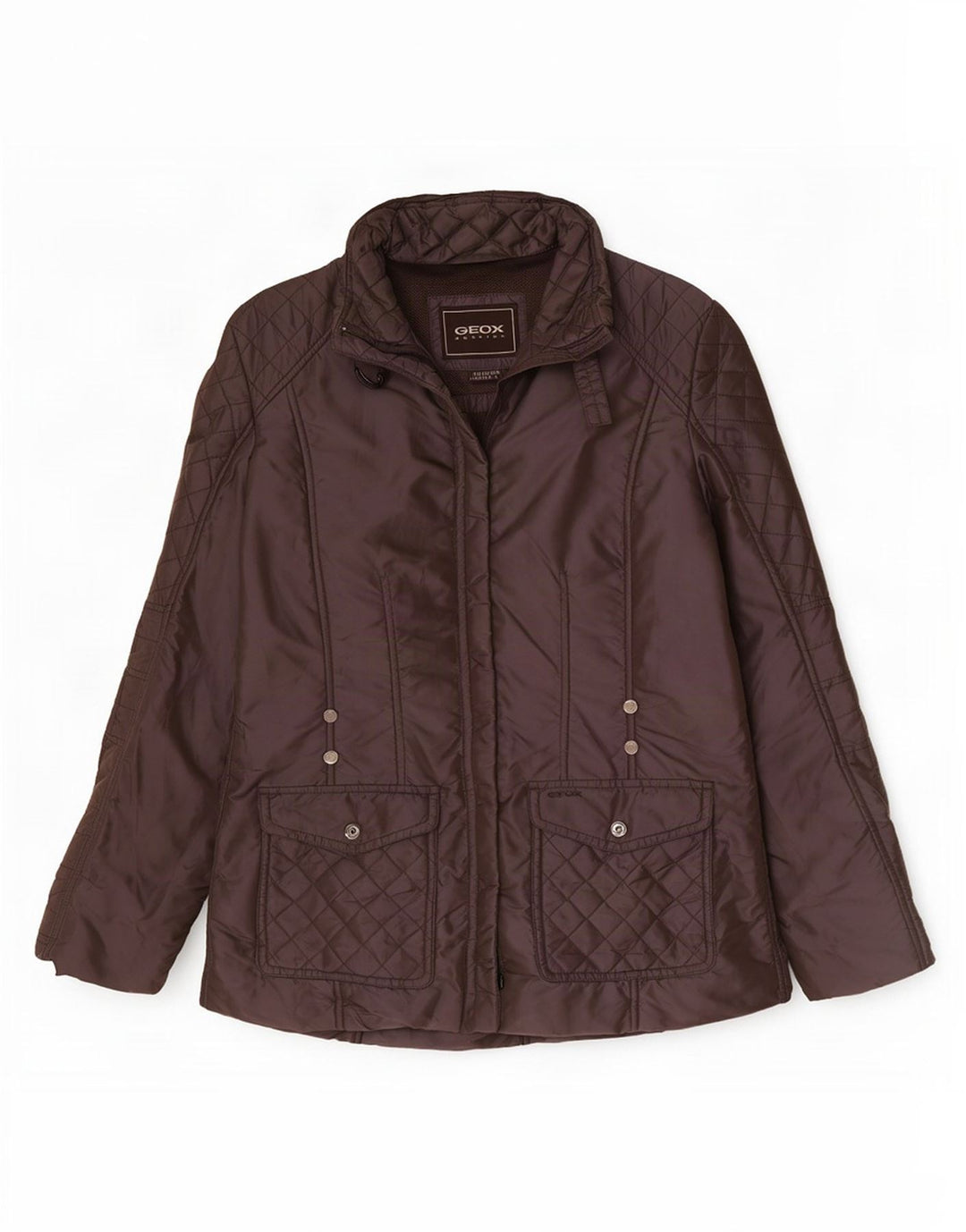 Geox Womens Respira Oversized Quiltet jakke UK 10 Lille brun polyamid