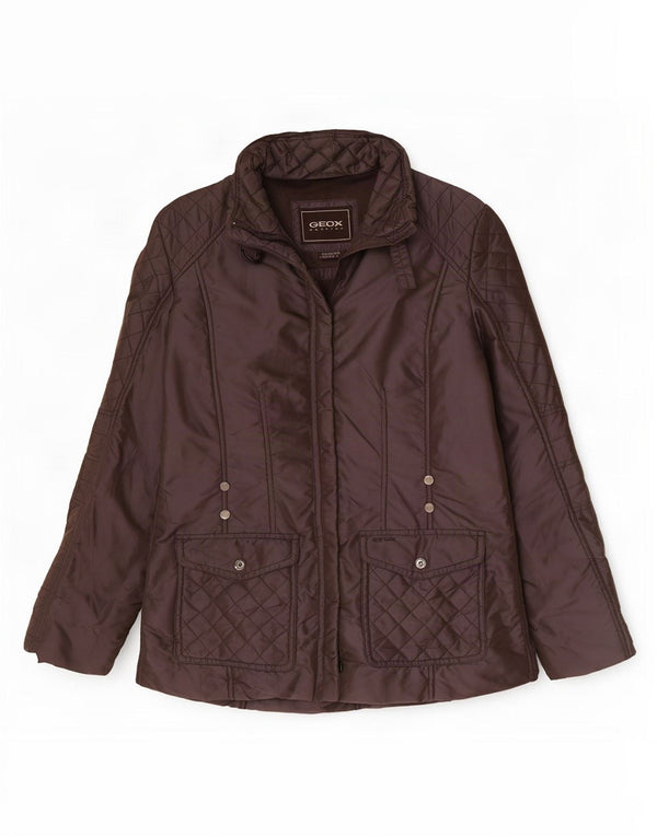 Geox Womens Respira Oversized Quiltet jakke UK 10 Lille brun polyamid