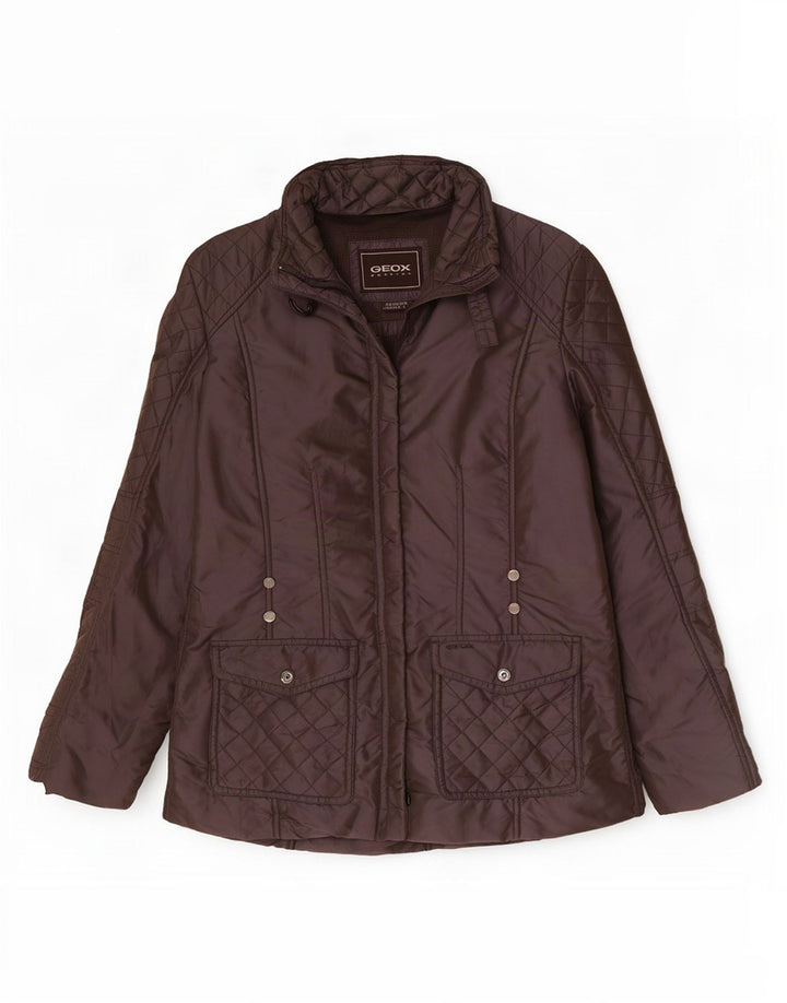 Geox Womens Respira Oversized Quiltet jakke UK 10 Lille brun polyamid