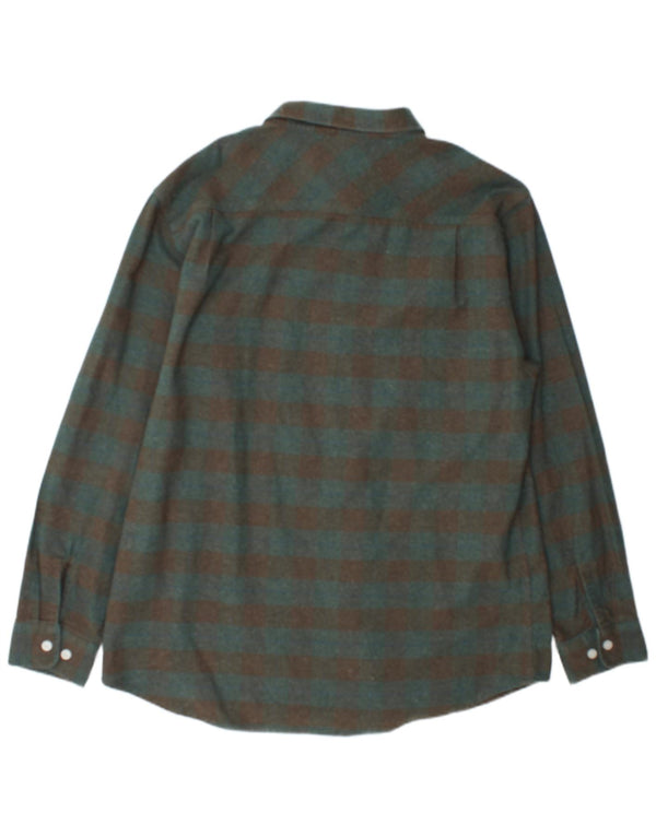 Brixton Herre Standard Fit Flanellskjorte 2XL Grøn Gingham Bomuld