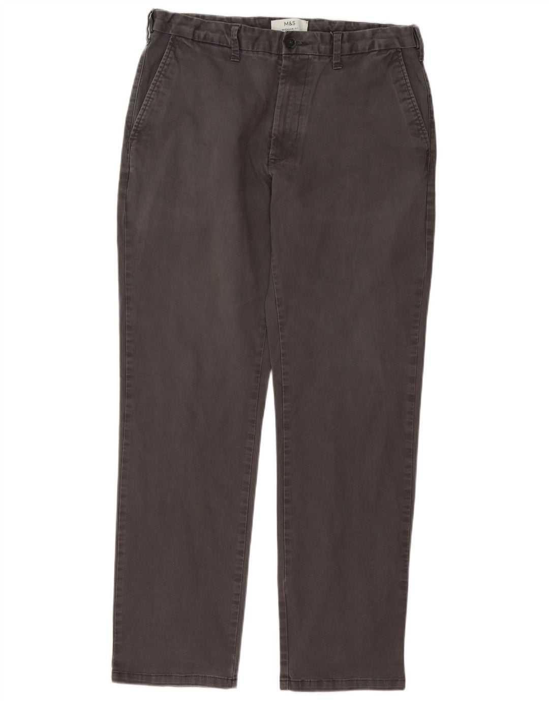 Marks & Spencer Herre Regular Fit Chinobukser W34 L30 Grå Bomuld