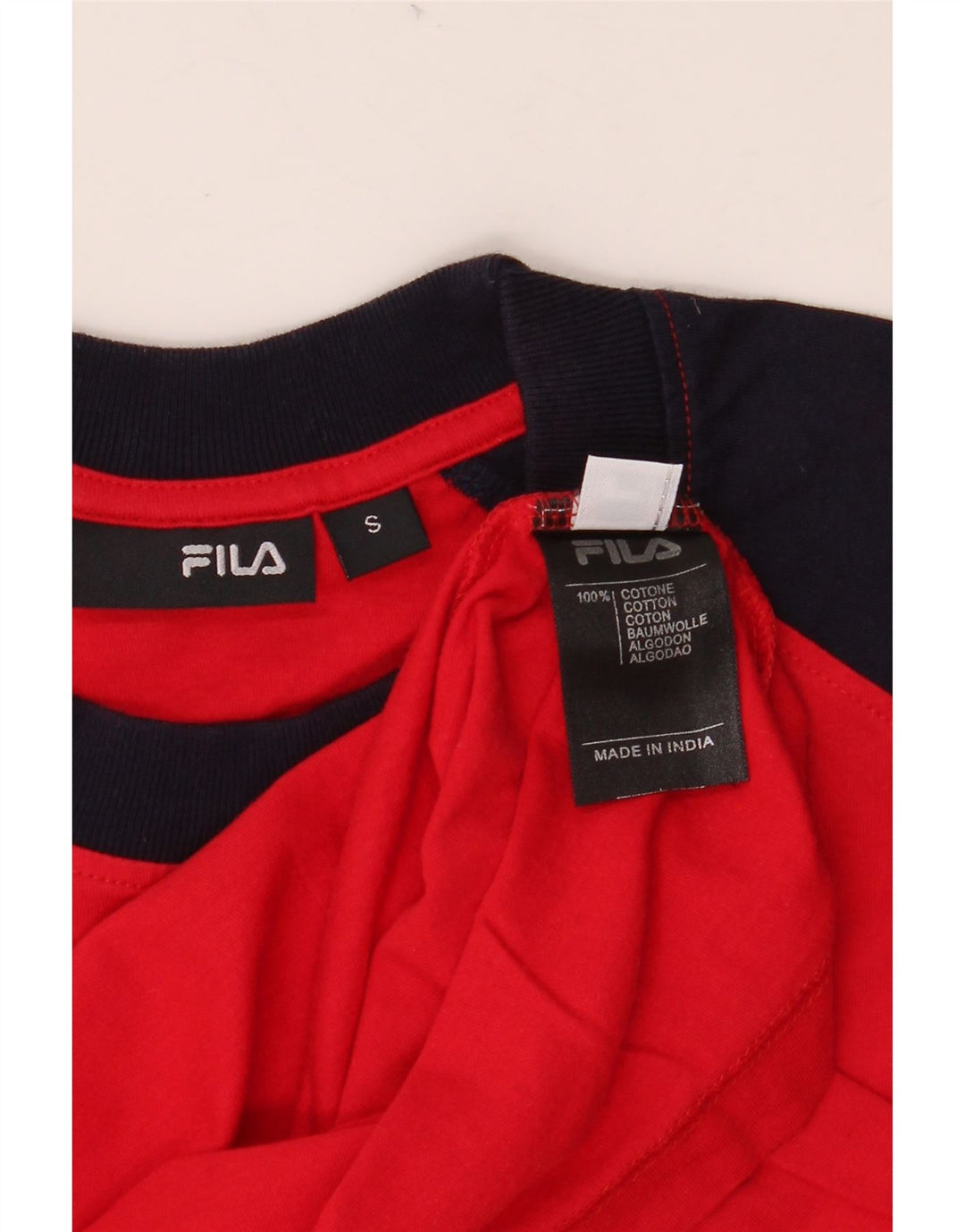 FILA Herre Top Langærmet Lille Rød Colourblock Bomuld