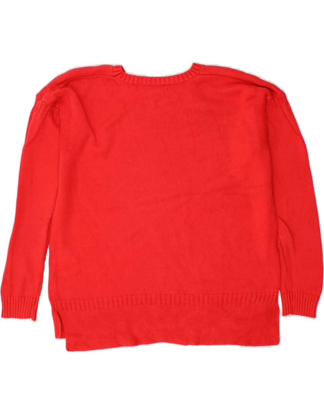 JULES Womens Oversized Boat Neck Jumper Sweater UK 10 Small Red Cotton Vintage Jules and Second-Hand Jules from Messina Hembry 