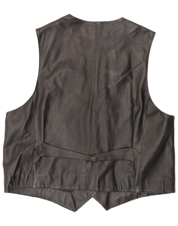 Vintage herre læder vest, stor sort