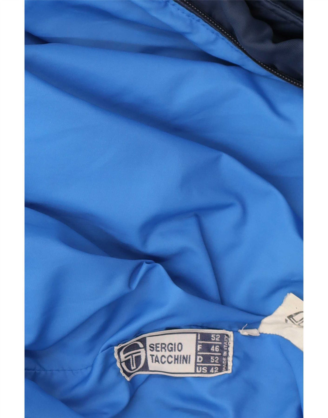 Sergio Tacchini Herre hættepolstret jakke IT 52 XL Navy Blue Colourblock