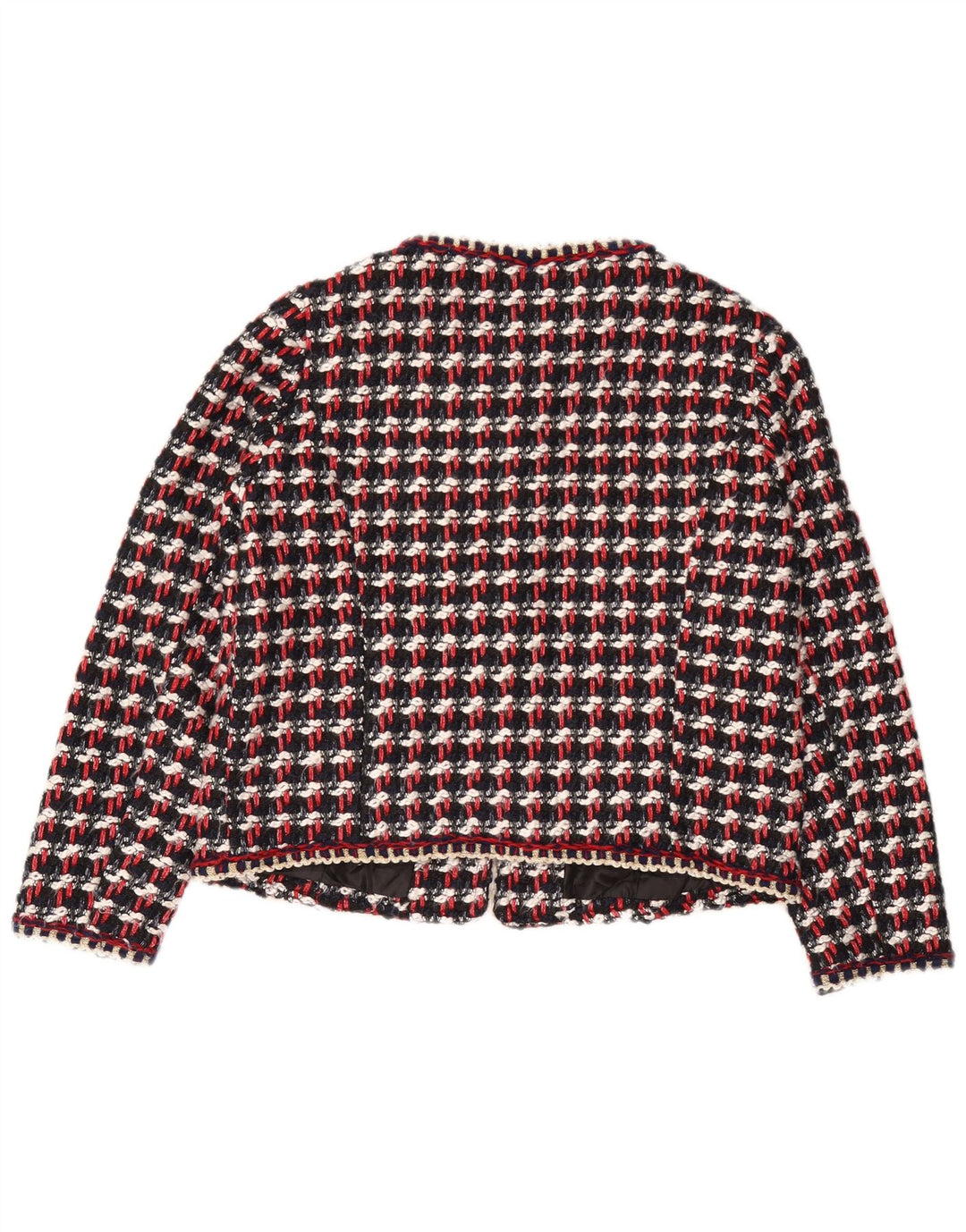 Zara Dame Blazer Jacket UK 16 Stor Flerfarvet Ternet