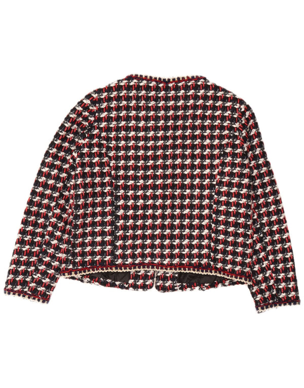 Zara Dame Blazer Jacket UK 16 Stor Flerfarvet Ternet