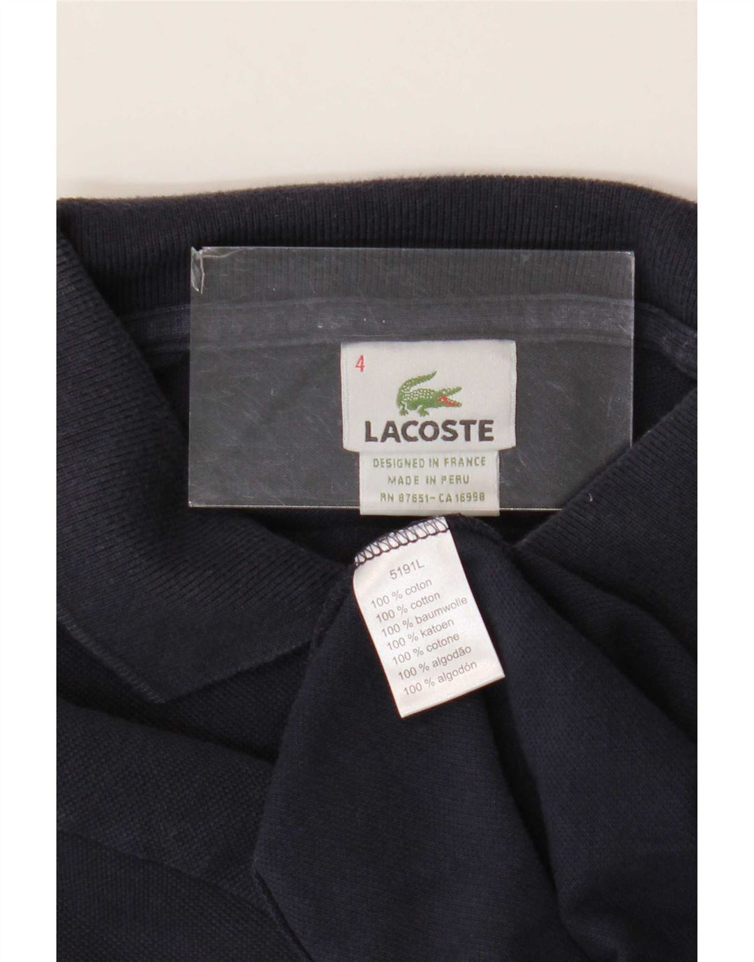Lacoste herre poloshirt størrelse 4 Medium marineblå bomuld