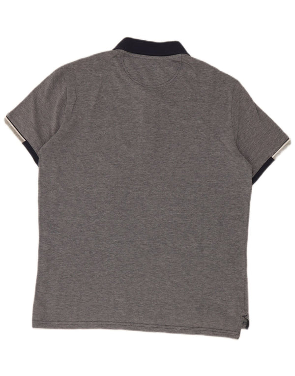 Champion Herre Rugby Polo Shirt Small Navy Blue Colourblock