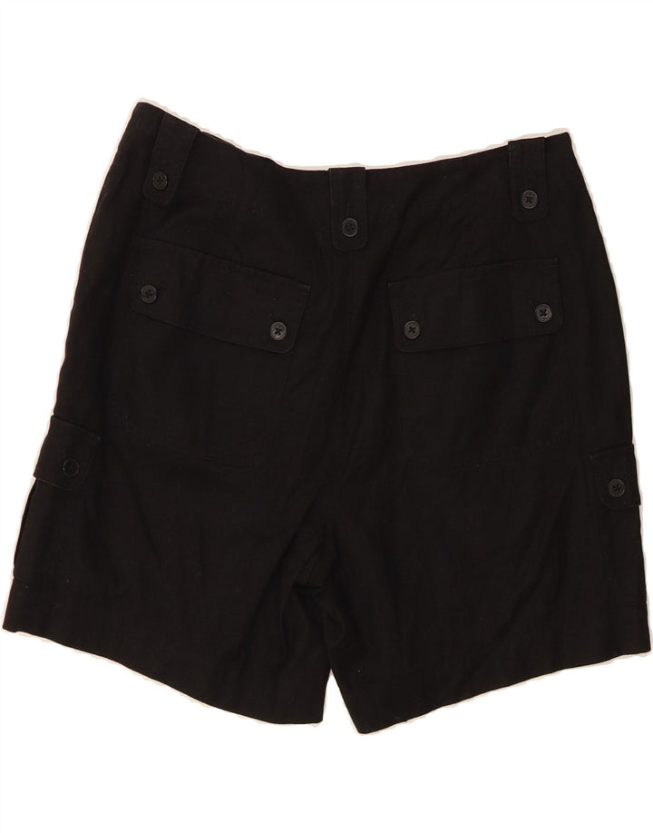 RALPH LAUREN Womens Cargo Shorts US 10 Large W32  Black Linen Vintage Ralph Lauren and Second-Hand Ralph Lauren from Messina Hembry 