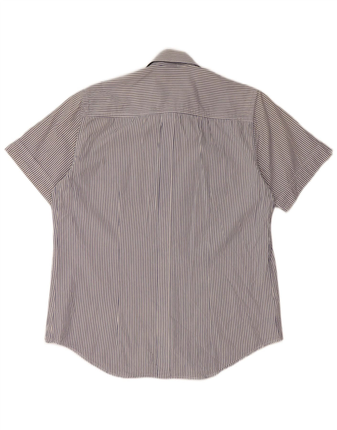 SERGIO TACCHINI Herre kortærmet skjorte Medium marineblå nålestribet bomuld