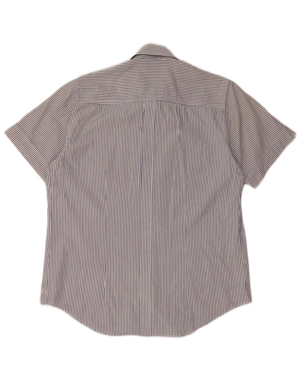 SERGIO TACCHINI Herre kortærmet skjorte Medium marineblå nålestribet bomuld