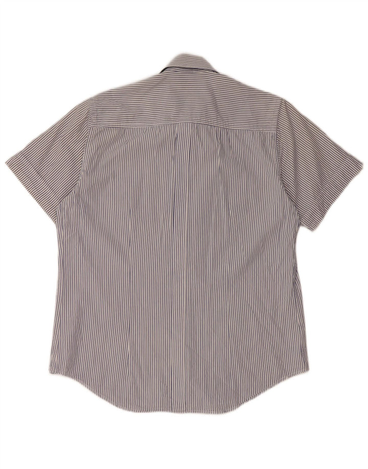 SERGIO TACCHINI Herre kortærmet skjorte Medium marineblå nålestribet bomuld