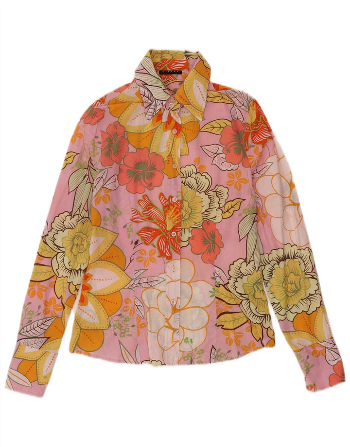 Sisley Womens Shirt UK 12 Medium Multicolored Floral