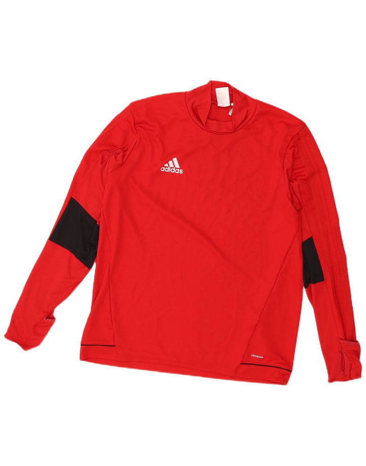 Adidas Herre Climacool Top Langærmet Stor Rød Colourblock Polyester