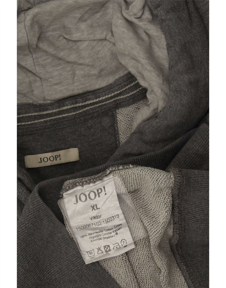 Joop Herre Grafisk Hoodie Jumper XL Grå Bomuld