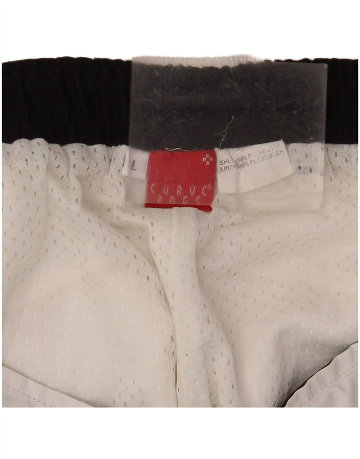 VINTAGE Sportsshorts til mænd store hvide polyester