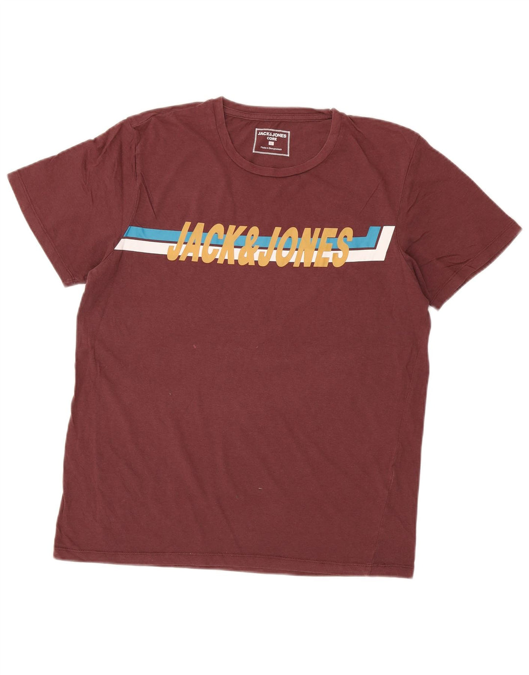 Jack & Jones Herre Grafisk T-Shirt Top Stor Burgundy