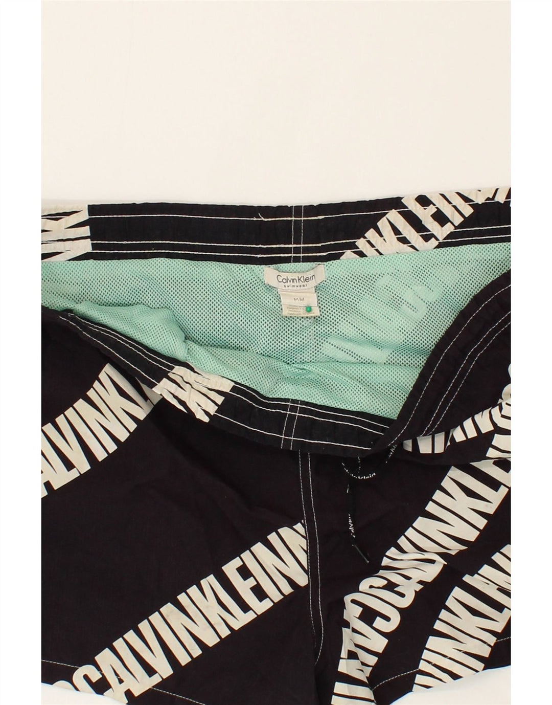 CALVIN KLEIN Grafiske badeshorts til mænd Medium Sort Polyester