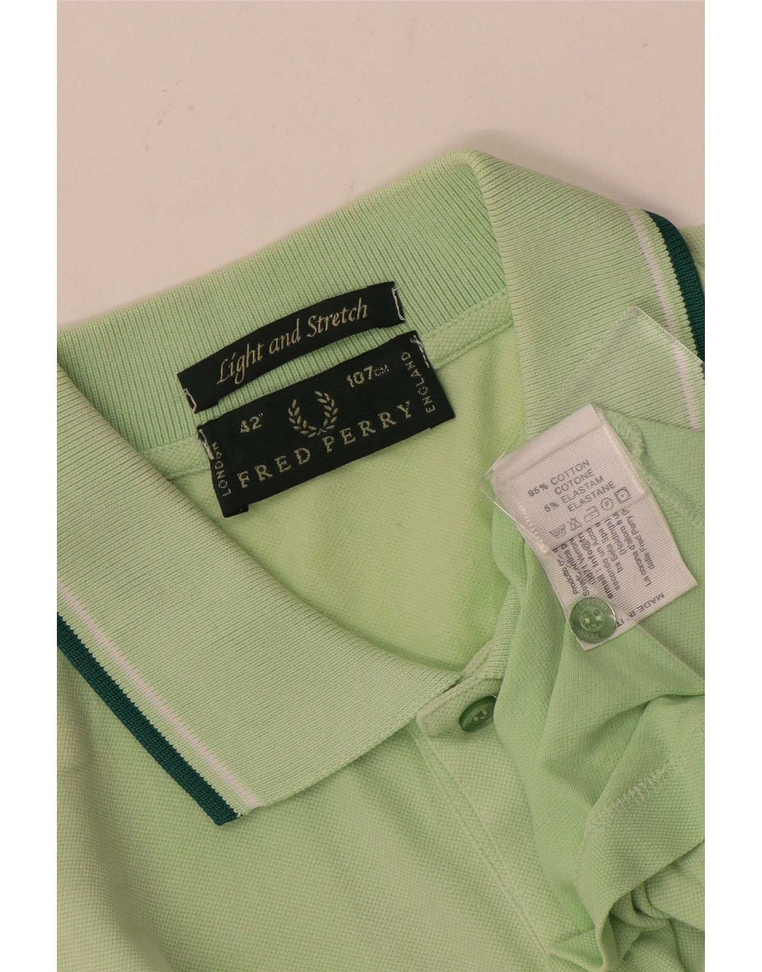 Fred Perry Herre lys og stræk poloshirt mellemgrøn bomuld