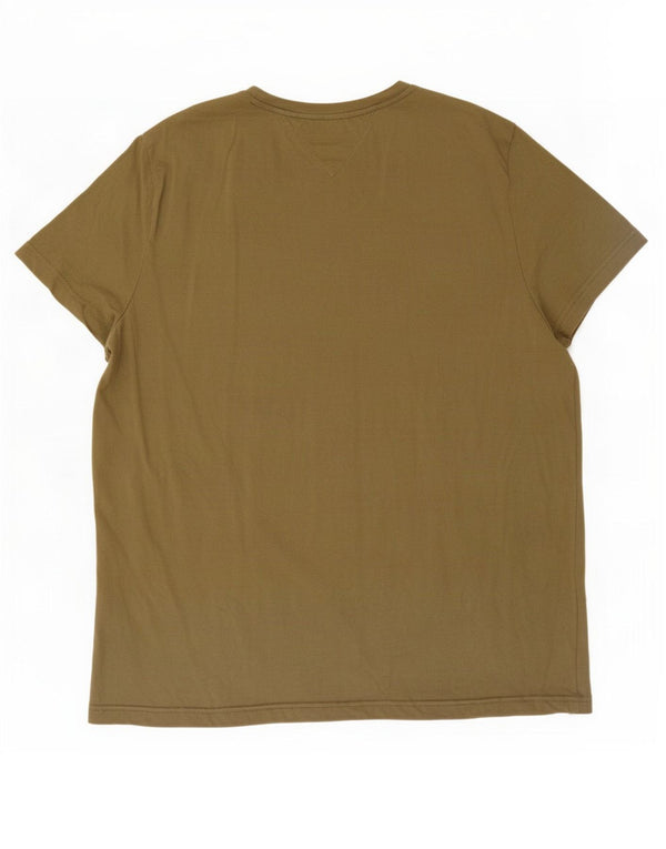 Tommy Hilfiger Herre Slim Fit Grafisk T-Shirt Top 3XL Khaki Bomuld
