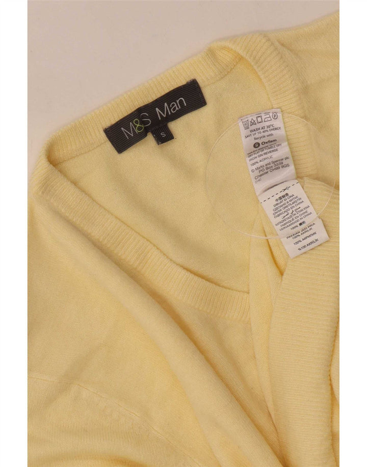 Marks & Spencer Herre V-hals sweater lille gul akryl