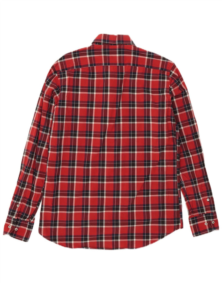 Massimo Dutti Herre Casual Fit Flanellskjorte Stor rød ternet