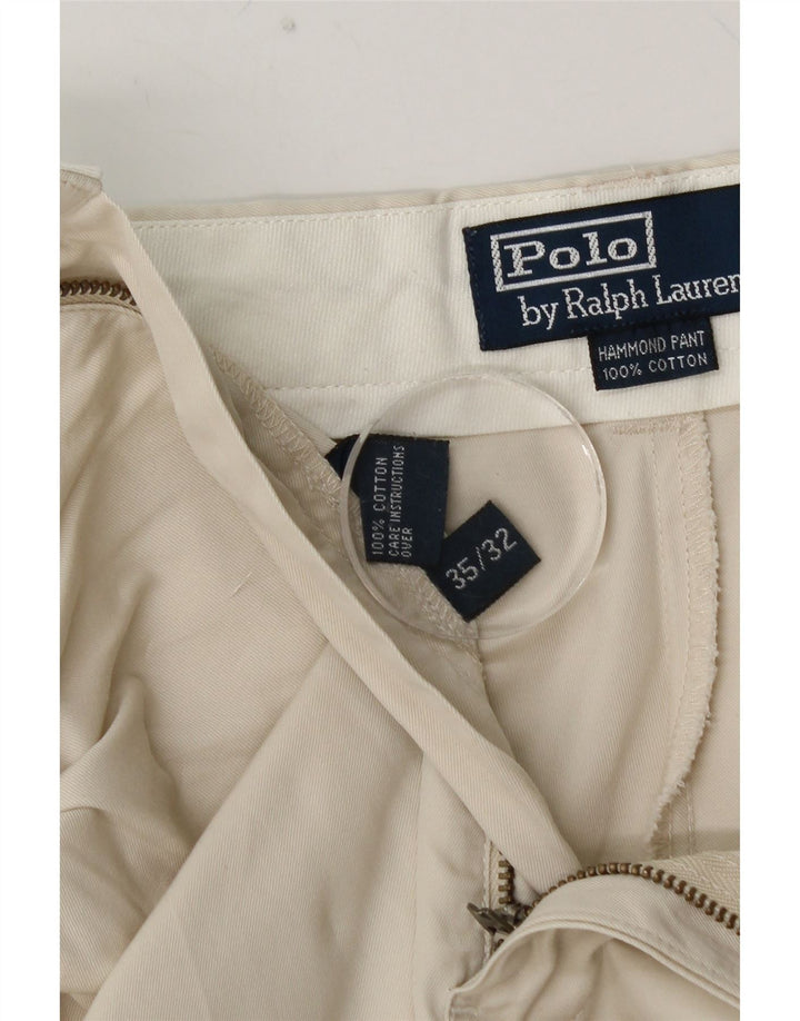 POLO RALPH LAUREN Herre Pegged Chino Bukser W35 L32 Off White Bomuld