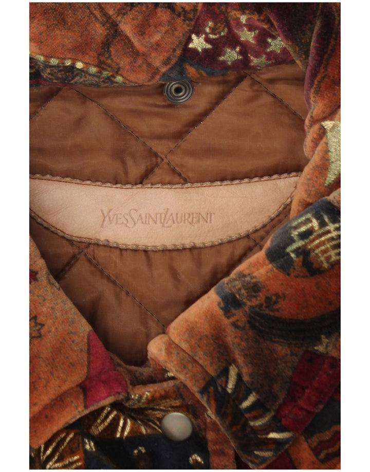 Yves Saint Laurent Dame Abstrakt mønster Windbreaker Coat UK 16 Large Bro