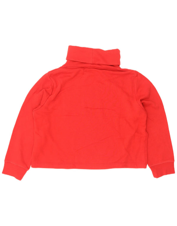 Zara Womens Oversized Crop Roll Neck Sweatshirt Jumper UK 18 XL Rød