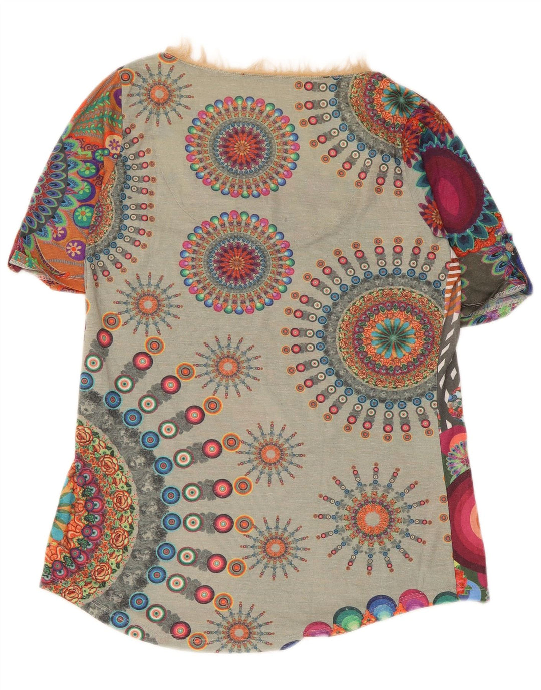 Desigual Dame Bluse Top UK 14 Large Multicolored Floral