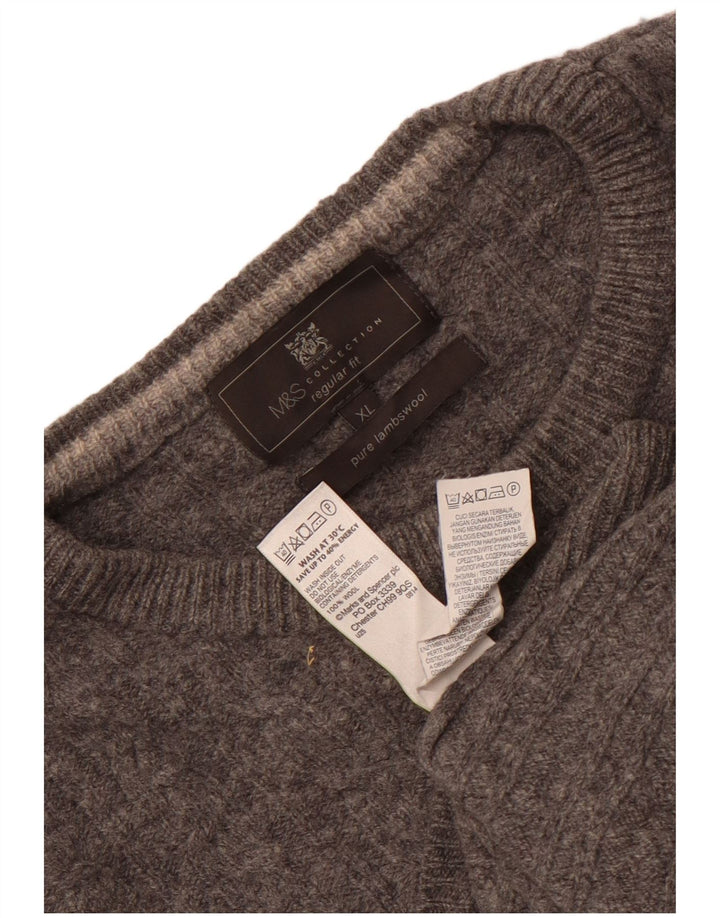 Marks & Spencer Herre sweater med rund hals XL Grå lammeuld