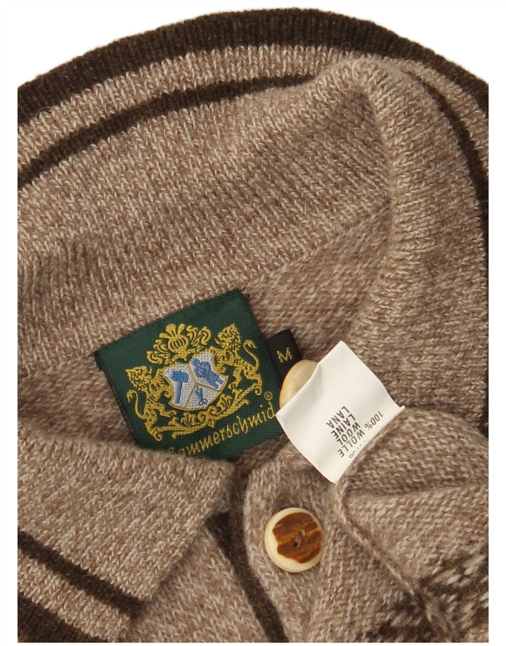 HAMMERSCHMID Herre grafisk polo-hals sweater Medium Brun Flecked