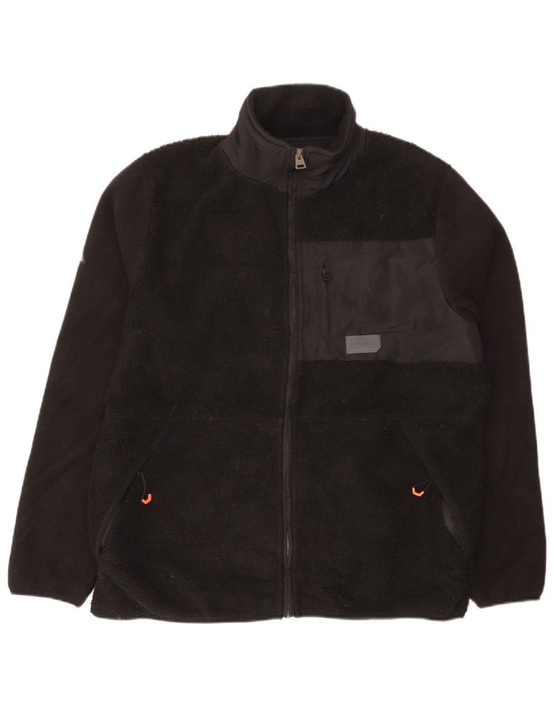 Superdry Fleecejakke til mænd UK 44 2XL Sort Polyester