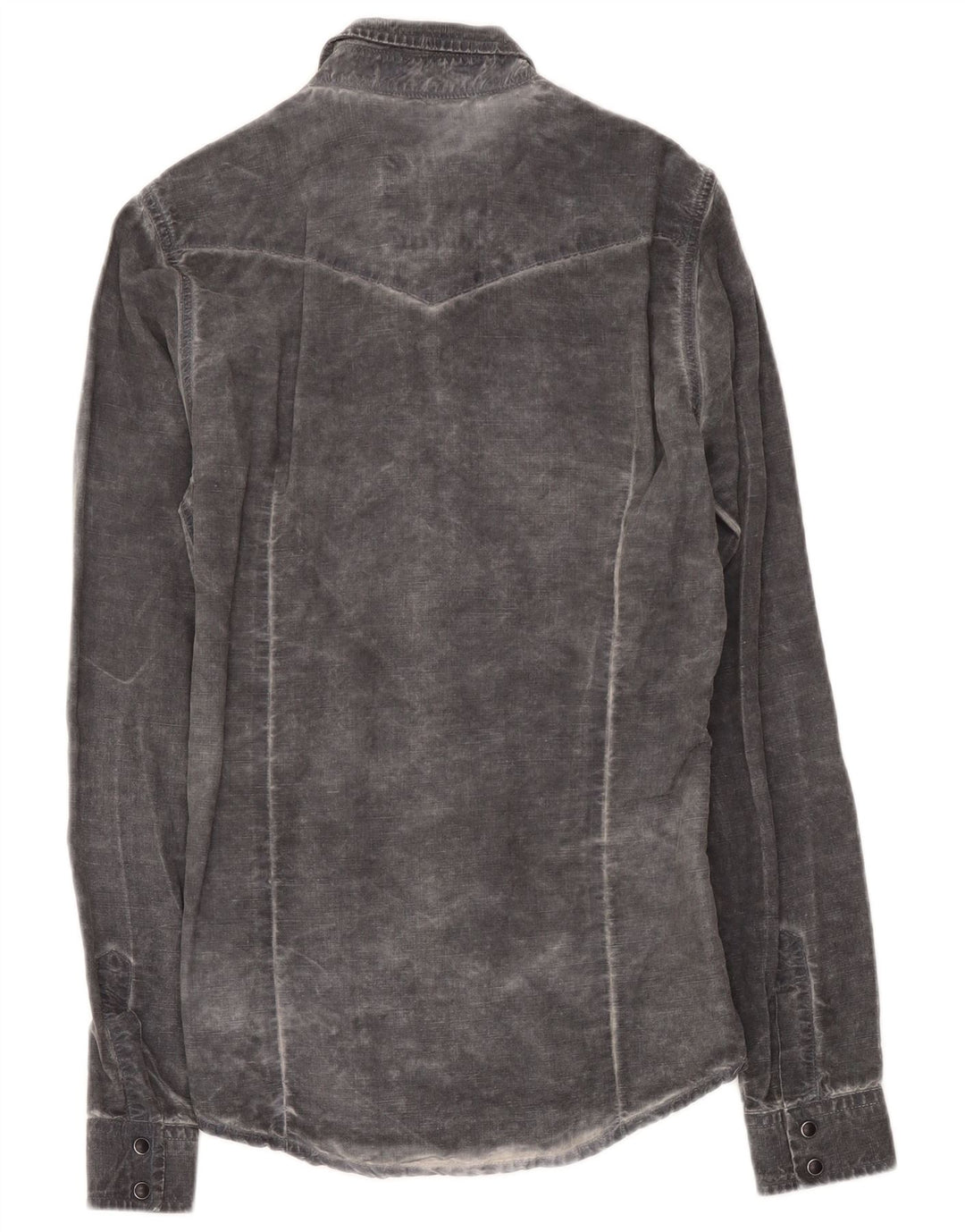 Roy Rogers Herre Acid Wash Skjorte Stor Grå Lyocell