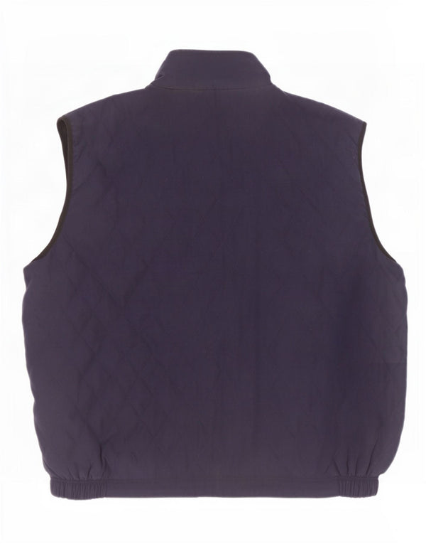 Vintage Herre Golf Vendbar Quiltet Gilet UK 44 2XL Navy Blue Polyester